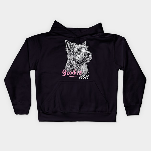 Yorkie Mom Kids Hoodie by TeesbyJohn